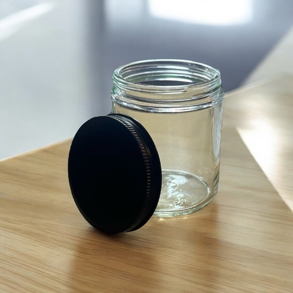 Glass Jar with Black Twist on Lid 3.5” Tall - Picture 2 of 8